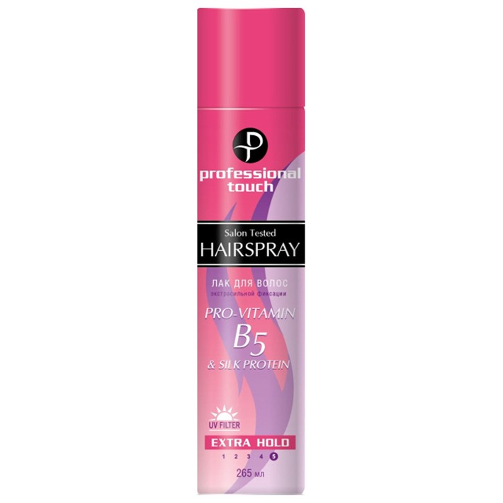 Professional Touch лак для волос Pro vitamin B5 & Silk Protein экстрасильная фиксация 265мл