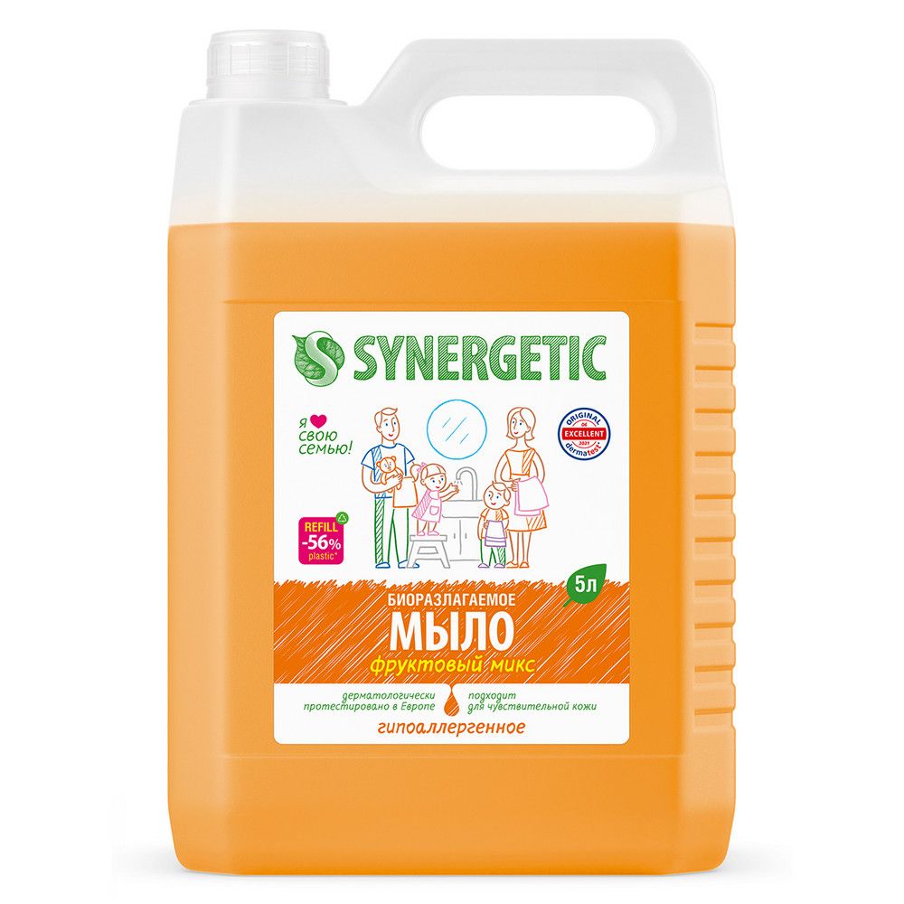 Synergetic жидкое мыло фруктовый микс 5 л