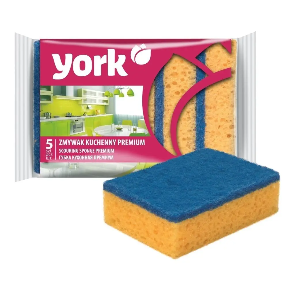 York губки для посуды премиум 5 шт
