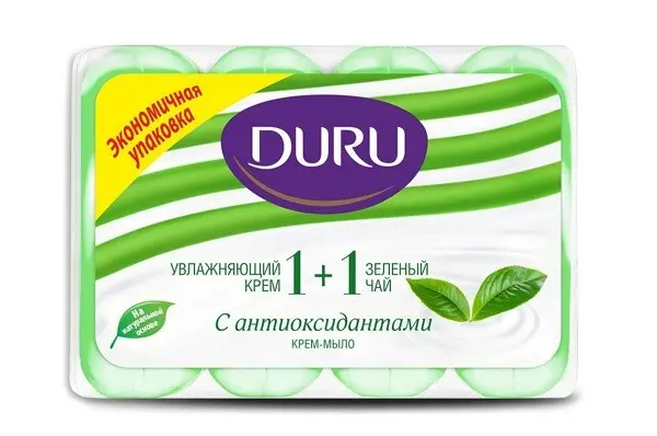 Duru туалетное мыло 1+1 Зеленый чай Soft 4шт по 80г