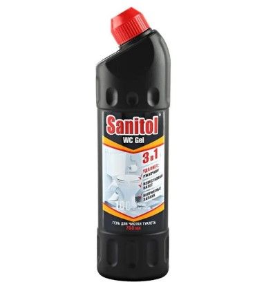 Sanitol гель для чистки туалета 3 в 1 750 мл