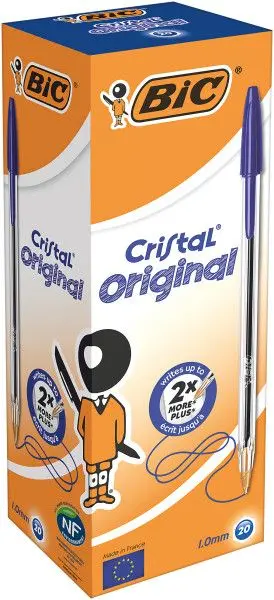 BIC ручка шариковая кристал синяя кор 20 шт