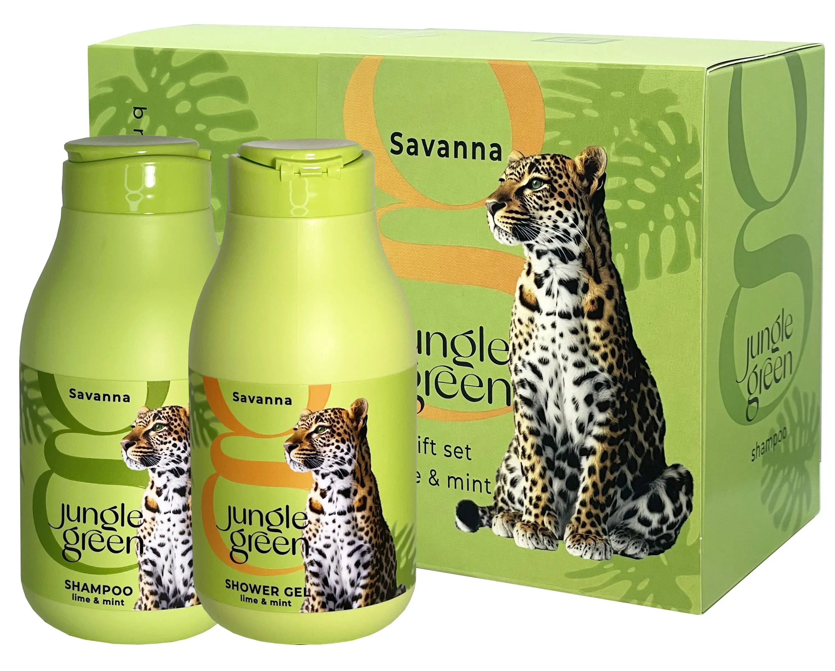 Jungle Green подарочный набор шампунь 250 гель 250 гепард жен