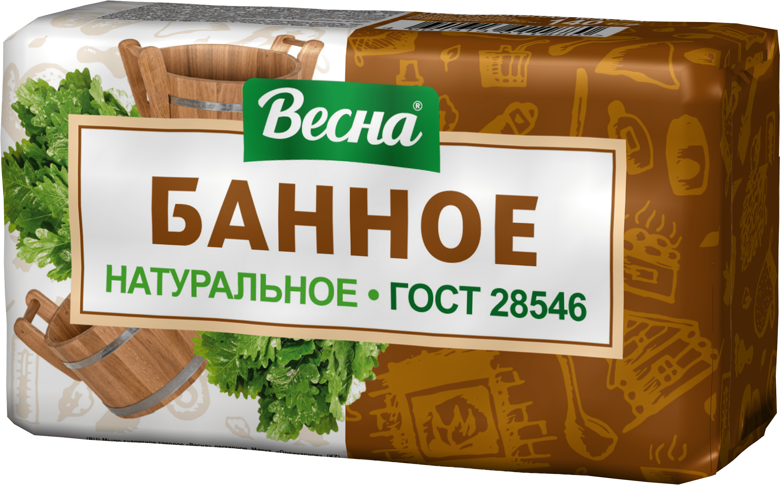 ВЕСНА народное туалетное мыло банное в пленке 140г