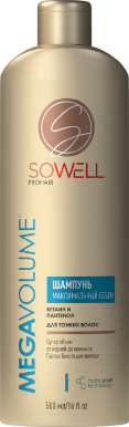 SoWell шампунь объемообразующий для тонких нормальных волос mega volume особый уход 500 мл