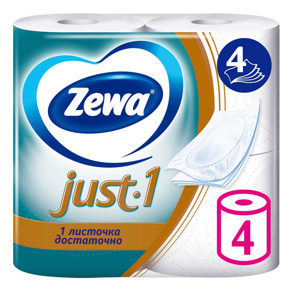 Zewa туалетная бумага джаст 4 х сл 4 рул