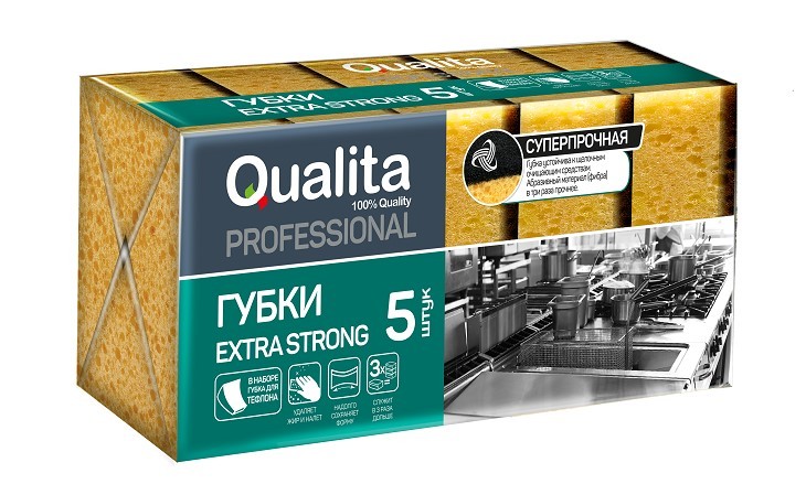 Qualita губки кухонные Extra Strong 5 шт