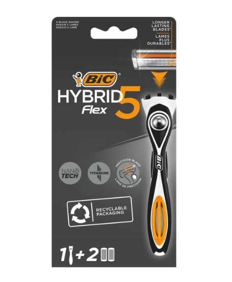 BIC FLEX 5 HYBRID Станок+2 кассеты (пять лезвий)