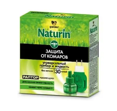 Раптор натурин комплект прибор электрический для борьбы с насекомыми naturin + раптор naturin жидкость от комаров и других летающих насекомых