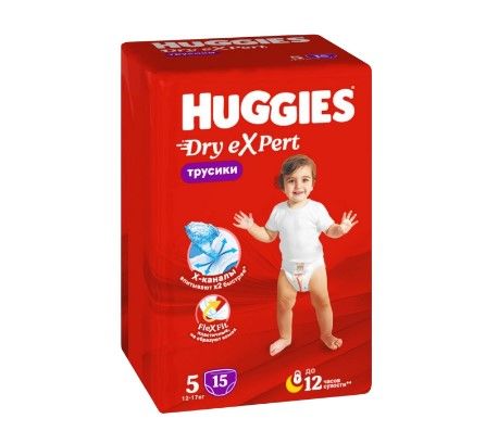 Huggies dry expert 5 xl 12-17 кг трусики подгузники 15 шт