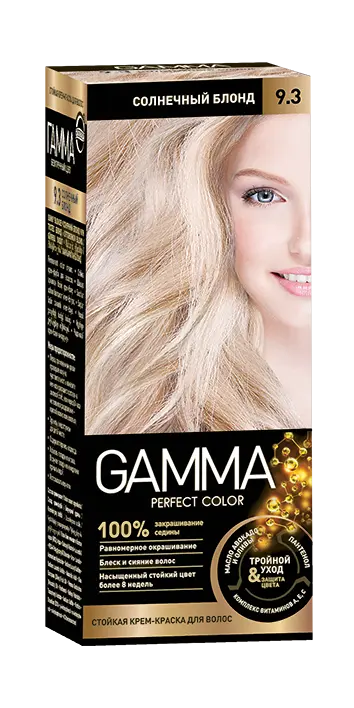 Gamma Perfect Hair стойкая крем краска тон 9.3 солнечный блонд