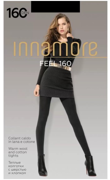 INNAMORE колготки  feel 160  nero 4 колготки мягкие с шерстью и хлопком