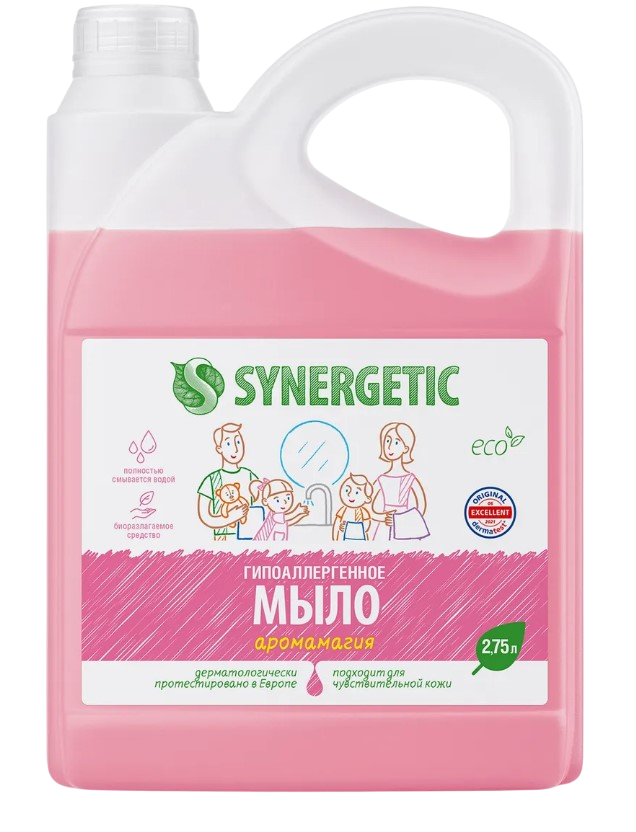 Synergetic мыло жидкое биоразлагаемое для мытья рук и тела аромамагия 2,75 л