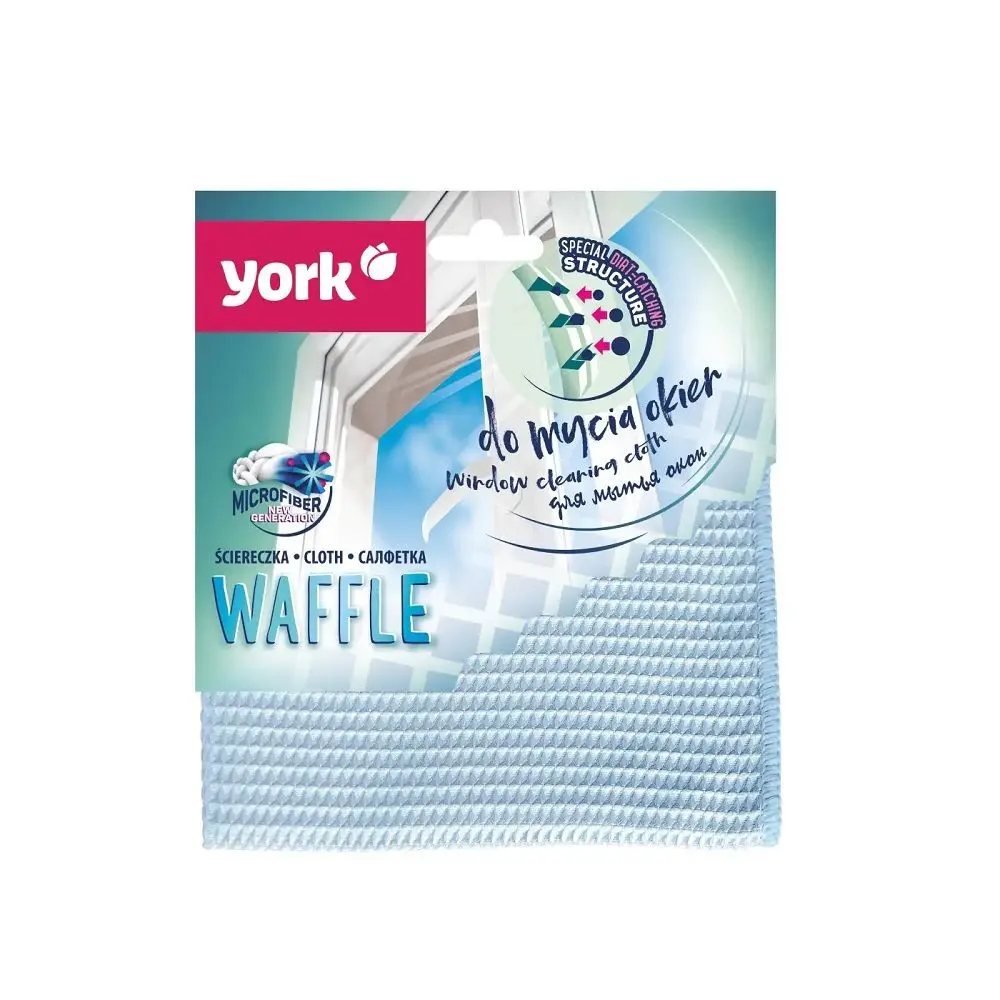York салфетка из микрофибры для окон вафельная