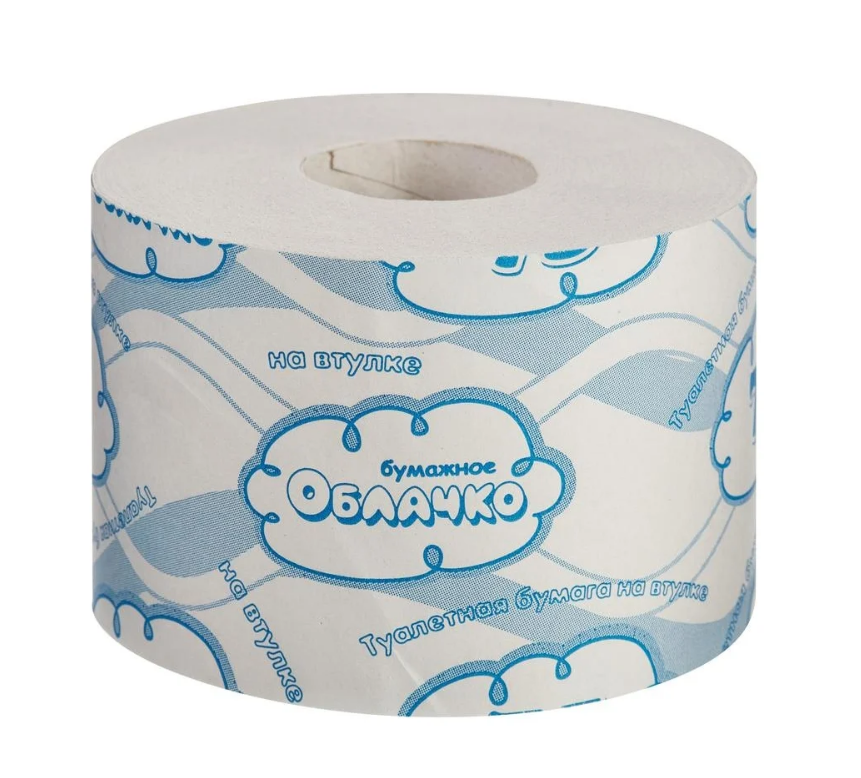 Бумажное облачко бумага туалетная на втулке 1сл 75м 30рул/уп