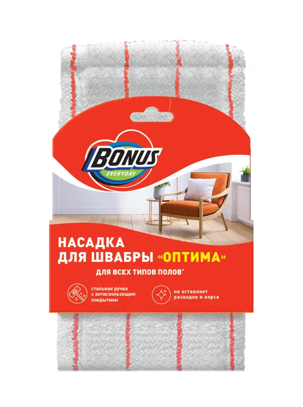 BONUS насадка для швабры из микрофибры оптима