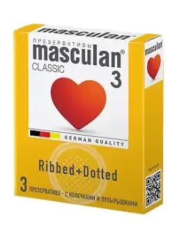 Masculan презерватив 3 №3 с колечками и пупырышками