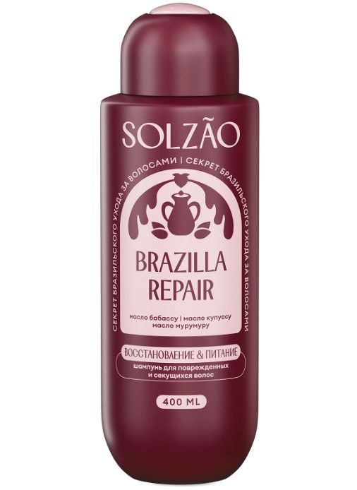 Solzao шампунь для волос восстановление и питание 400 мл