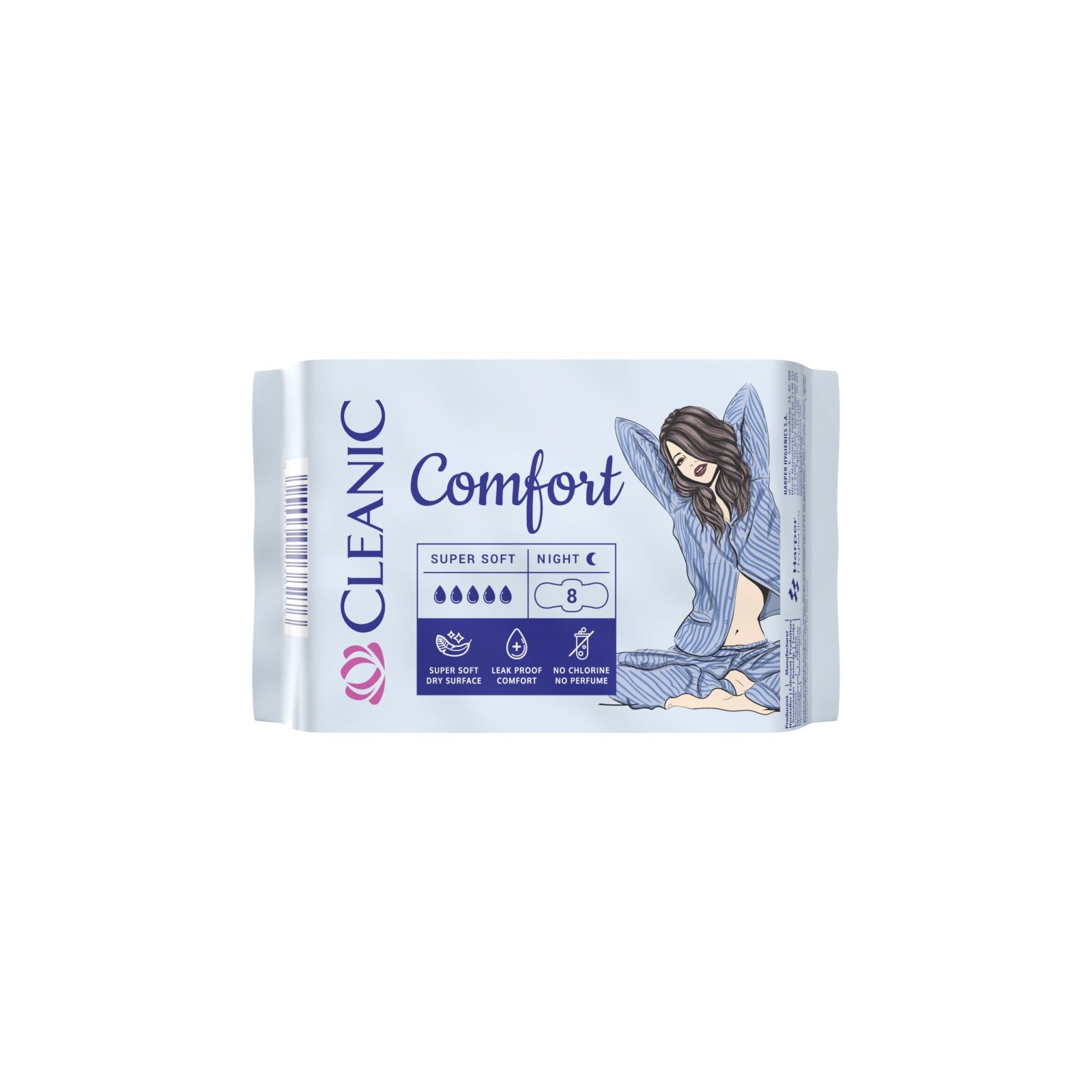 Cleanic Comfort Прокладки гигиенические (ночь 4*) 8 шт