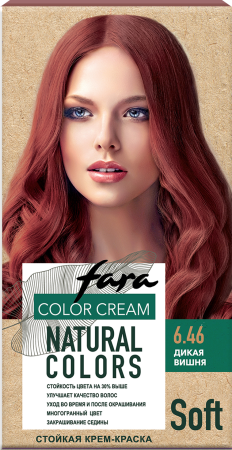 Fara стойкая крем краска для волос natural colors soft  327 дикая вишня 6.46