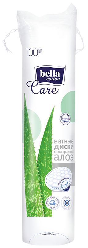 BELLA Ватные подушечки 100шт с экстр. алоэ