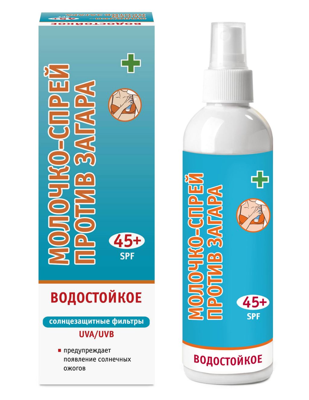 Молочко спрей против загара SPF-45+ водостойкое 100 мл