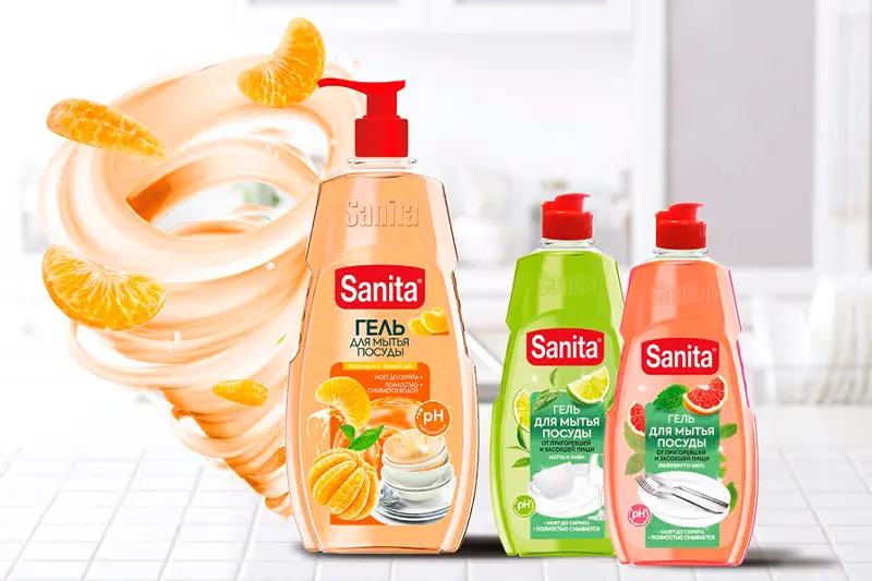 Гели для мытья посуды Sanita 