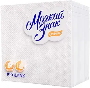 Мягкий Знак салфетки 1 слойные белые 100 л