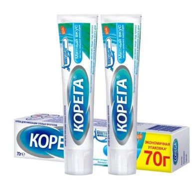 Корега экстра сильный мятный крем для фиксации 2*70 гр