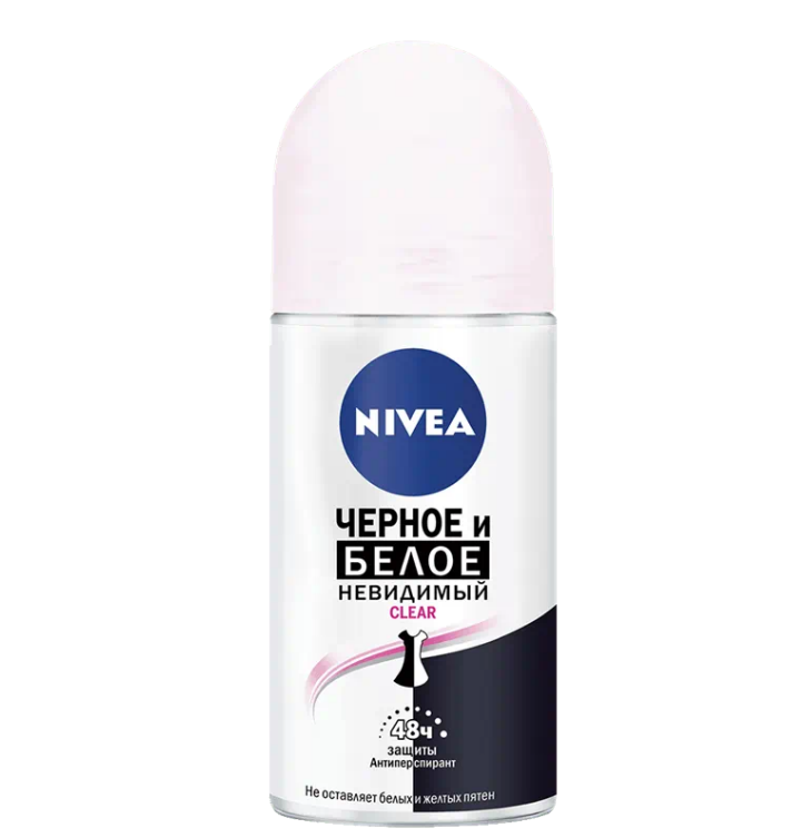 NIVEA део шарик женский clear невидимая защита для черного и белого 50 мл