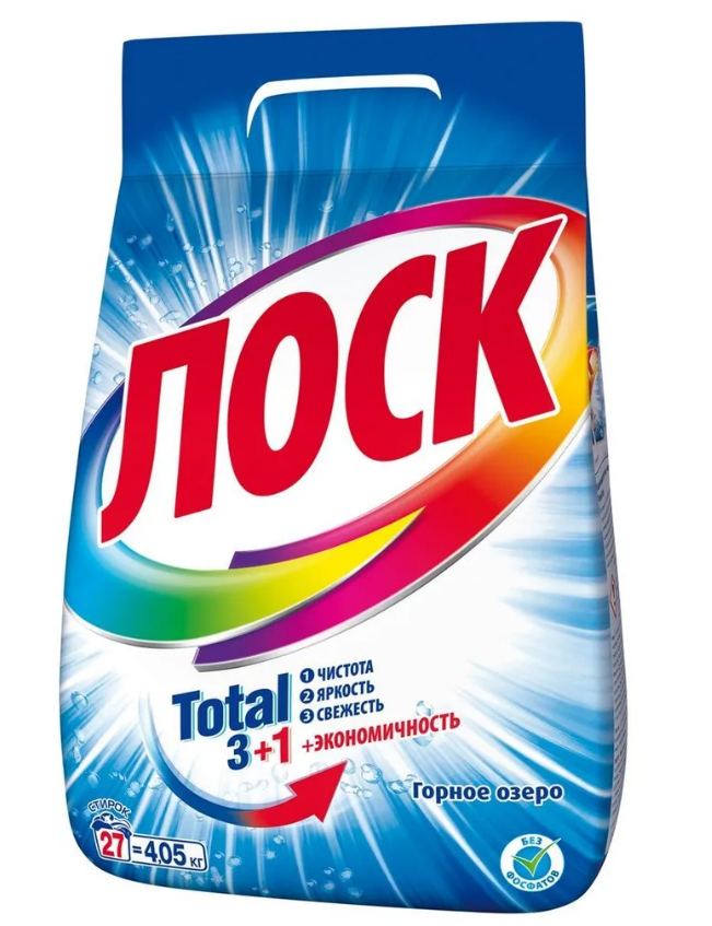 Лоск стиральный порошок автомат горное озеро 4,05 кг