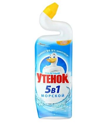 Туалетный Утенок активный чистящее средство для унитаза морской 5 в1 900 мл