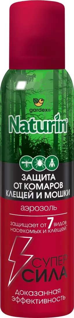 Gardex Супер Сила 3 в 1 Аэрозоль от комаров, клещей и мошки, 150 мл