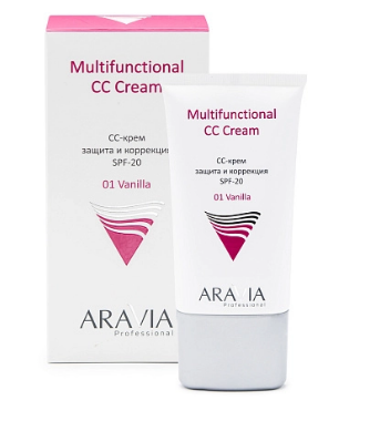 Aravia Professional cc крем защитный spf-20 для лица Multifunctional cc Cream тон 01 - ваниль 50 мл