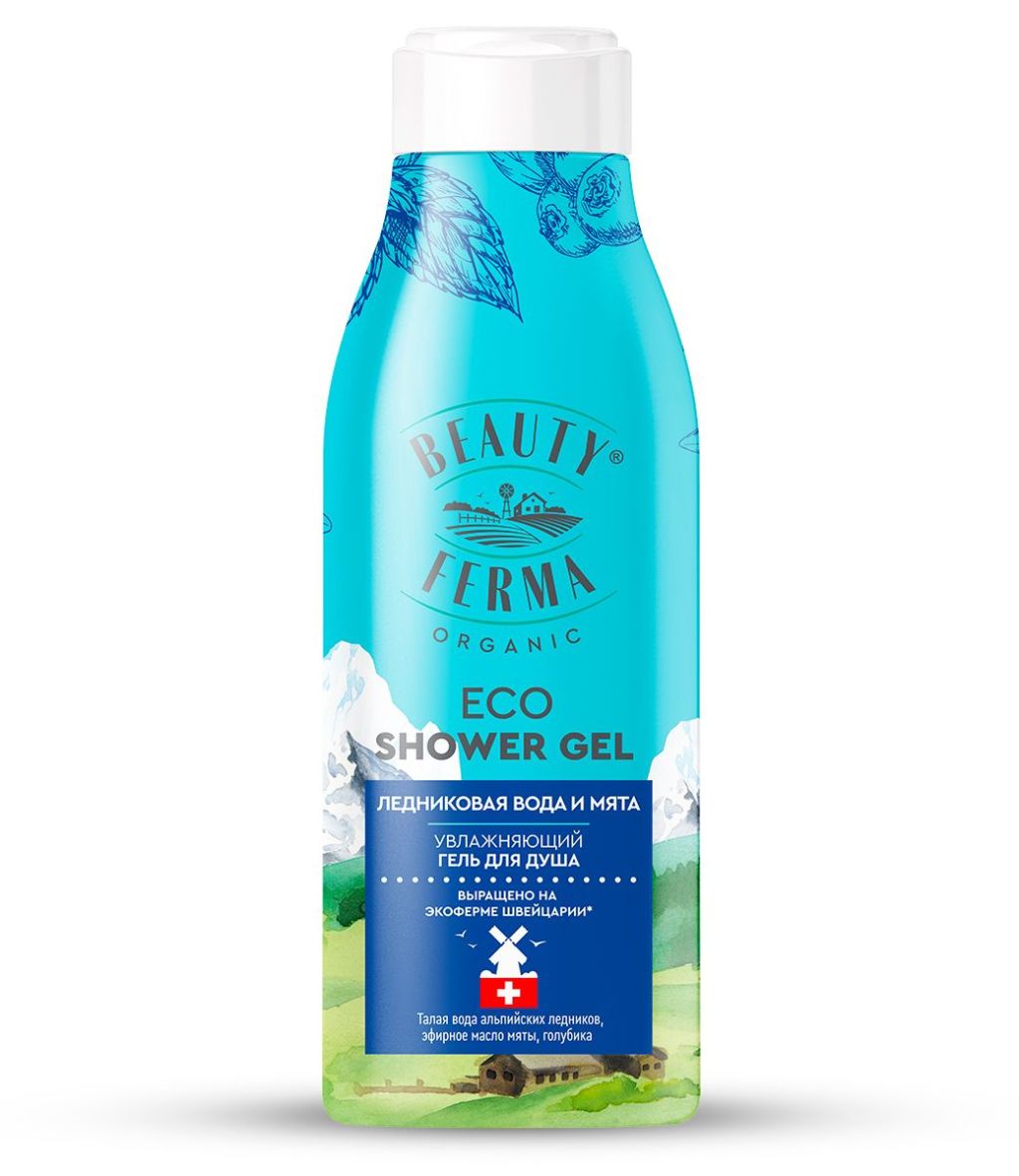 Beauty Ferma увлажняющий гель для душа ледниковая вода и мята 250 мл
