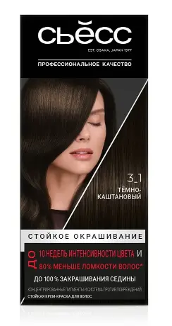 Сьёсс краска для волос 3-1 темно каштановый