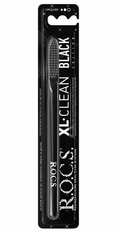 ROCS Зубная щетка Black средняя