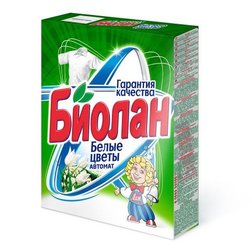 Биолан автомат стиральный порошок белые цветы 350 гр