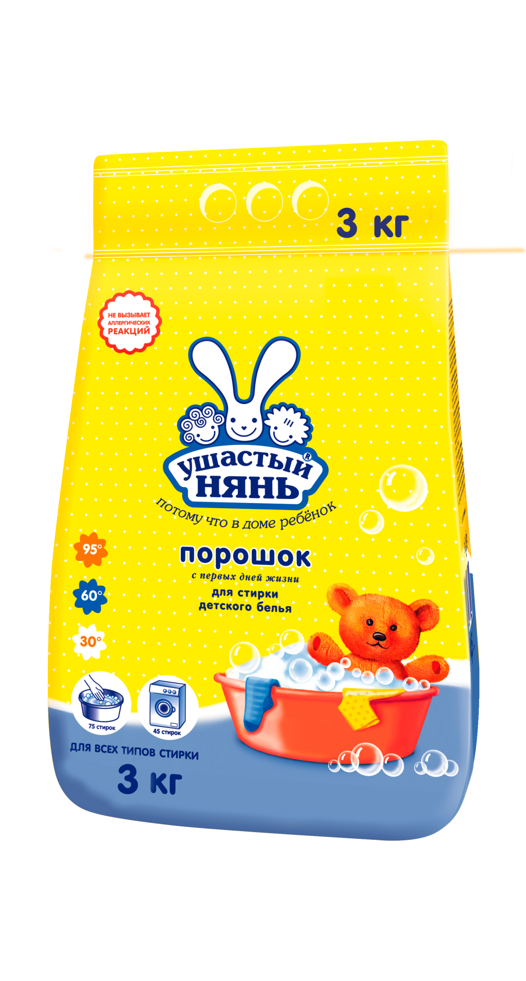 Ушастый нянь стиральный порошок детский 3 кг