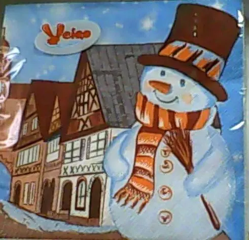ВЕЙРО Салфетки 3-слойные с рисунком ЗИМНИЙ ГОРОД, 20 листов