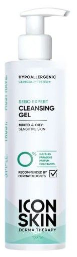ICON SKIN Гель для умывания для комбинированной и жирной кожи SEBO EXPERT, 150 мл