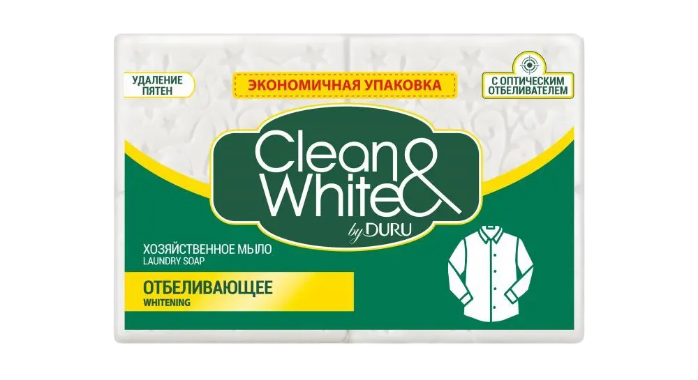 Duru cleanwhite мыло хозяйственное отбеливающее 4*120 г
