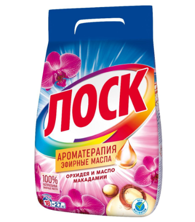 Лоск стиральный порошок автомат орхидея и масло макадамии 2,7 кг