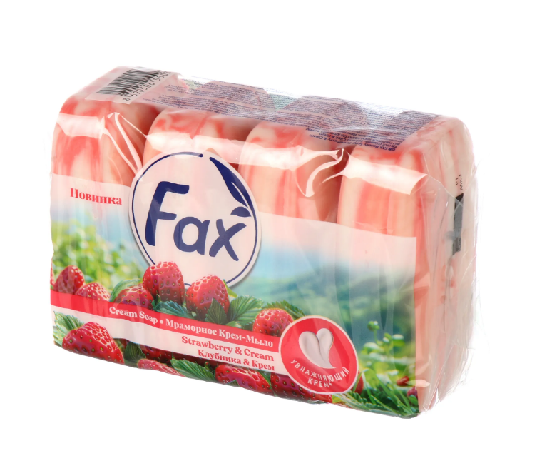 Fax крем мыло клубника крем 4x70 г