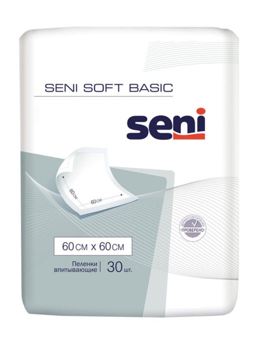 BELLA Пеленки гигиенические SENI Basic по 10 шт 60*60 soft (24шт в кор)