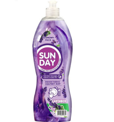 Sunday средство для мытья посуды лаванда парфюмированное 1 л
