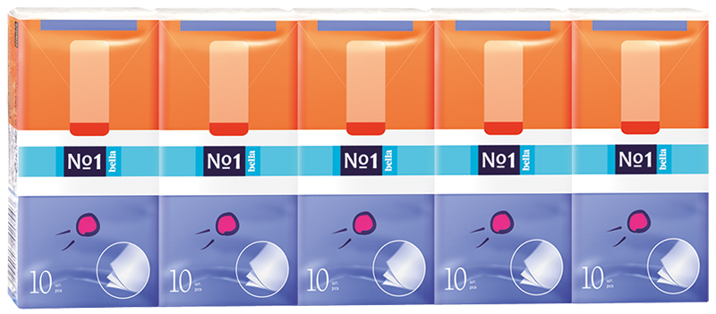 Bella платочки носовые 3 х сл №1 спайка 10 уп по 10 шт