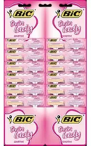 Станки одноразовые BIC Lady Твин (на карте) с двумя лезвиями ЗАКАЗ КРАТНО 24 ШТУКАМ