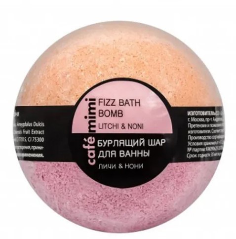 Cafe Mimi бурлящий шар для ванны личи и нони 120 гр