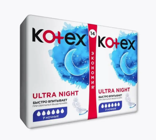 KOTEX прокладки гигиенические софт ночные 14 шт